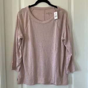 NWT LOFT Pink Crewneck Top Size M